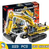 Remote Controlled Motorized Excavator Model Building Kit, 1123 Pieces