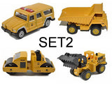 Toy Trucks, Cranes, Excavator, and Rollers, 4 Piece Sets