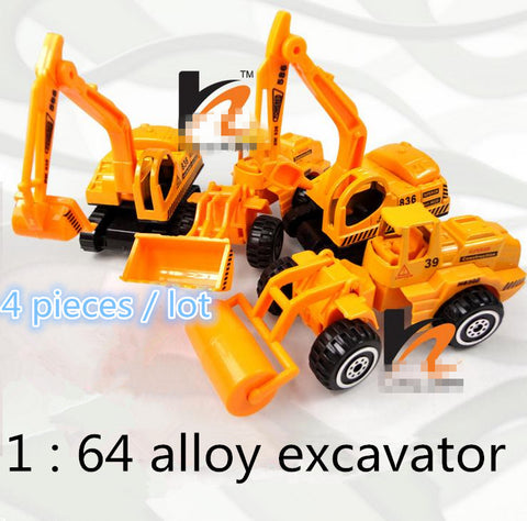 Toy Excavator Set Sliding Model Die Cast 1:64 Scale