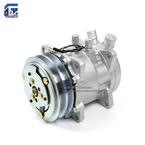 Air Conditioning Compressor SD505 5H09 12V/24V 2A V Belt Pulley Tractor Excavator Heavy Duty Truck Pickup Universal
