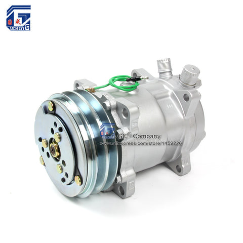 AC Air Conditioning Universal Compressor SD508 5H14 12V/24V 2A V Belt Pulley Tractor Excavator Heavy Duty Truck Pickup